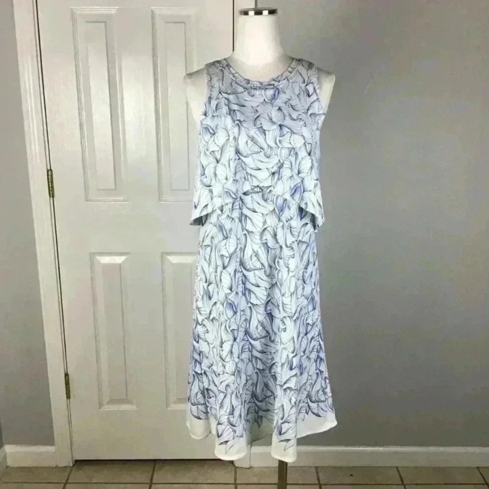 Tory Burch Size Medium Kaley White Ellora Pima Cotton Popover Faux Layered Dress - Picture 3 of 6